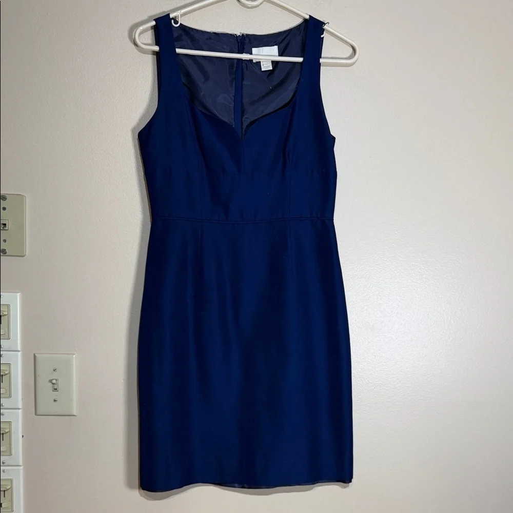 J. Crew Navy Sleeveless Midi Sheath Dress